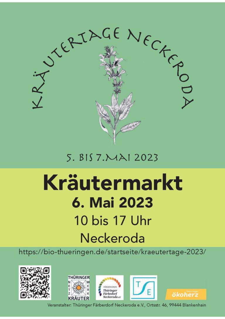 Read more about the article Kräutertage Neckeroda vom 5. bis 7. Mai 2023