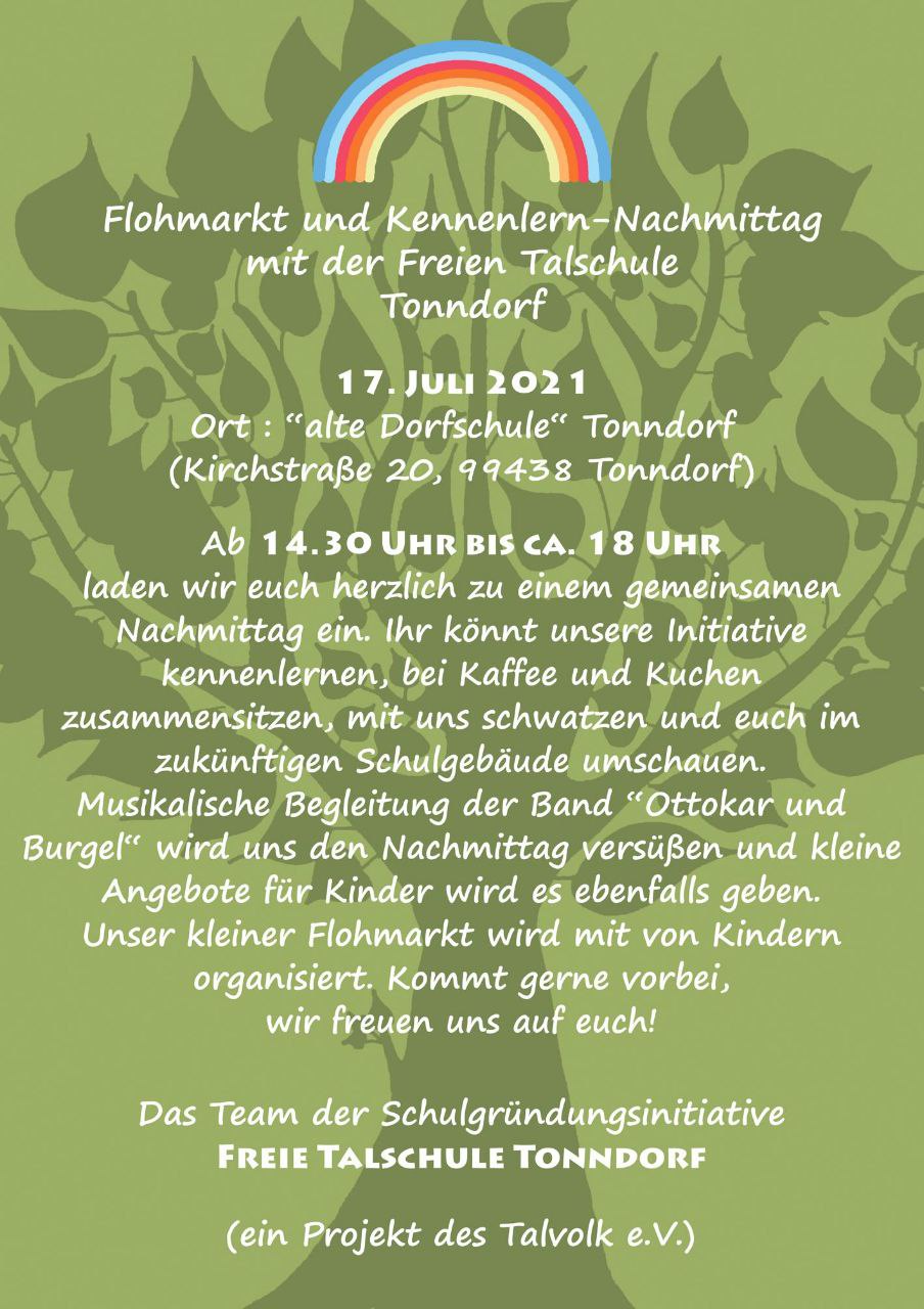 You are currently viewing Einladung zum Flohmarkt und Kennenlern-Nachmittag am 17.07.2021